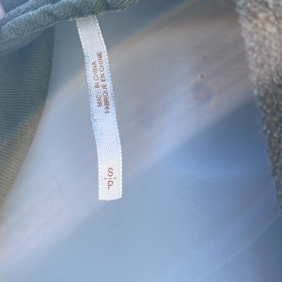 Free People Asymmetrical Snap Button Hoodie Olive Green Linen Blend Size S - Picture 12 of 12